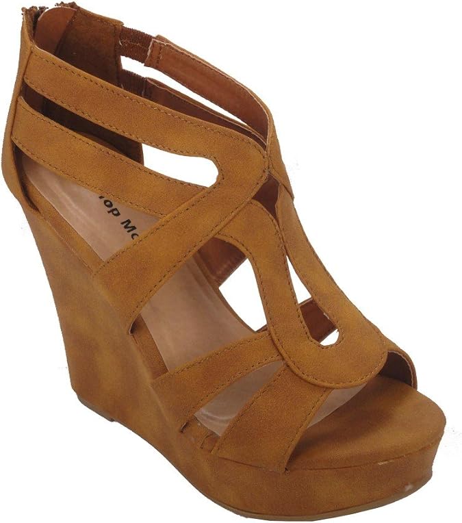 TOP Moda Ella-18 Womens Gladiator Wedge Heel Sandals
