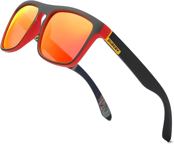 DUBERY Classic Polarized Sunglasses Retro Driving Square Sun Glasses D731 | 100% UV Protection, Unisex Style