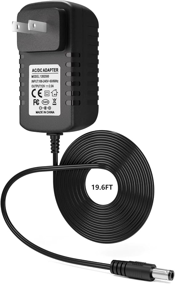 19.6ft Power Adapter 9004190216 for Masterbuilt Gravity Series 560/800/1050 XL Digital Charcoal Grill and Smoker Combo Power Cord Replacement Part Black