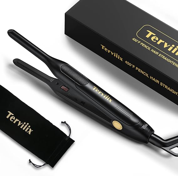 Terviiix Pencil Flat Iron for Edges & Short Hair, 3/10 Inch