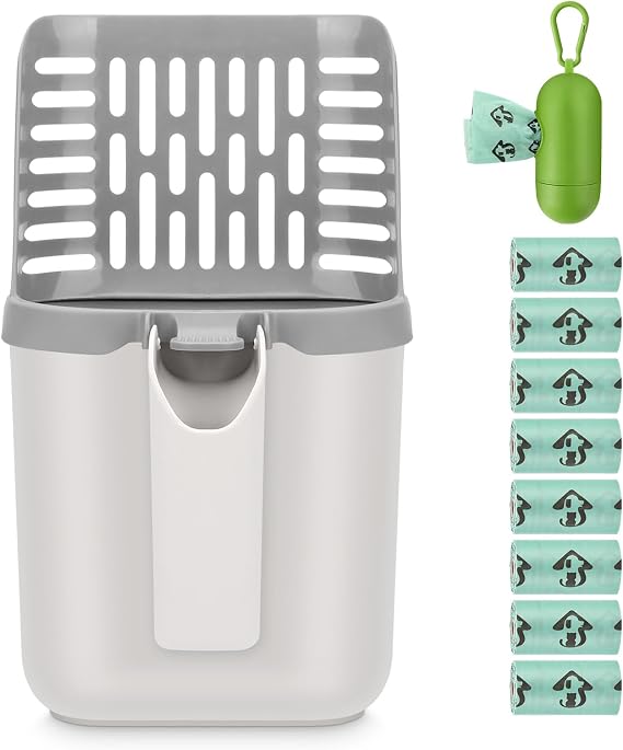 MYPIN Large Cat Litter Scooper with Extra 135 Count Litter Waste Bags
