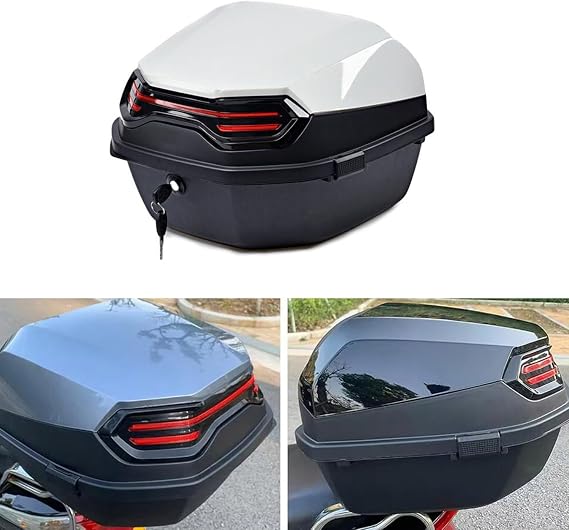 Motorcycle Top Box, Waterproof Tail Trunk Luggage Storage Case, Scooter Capacity Replacement Trunk, Motorcycle Rear Box Storage Tail for Storing Helmet Luggage