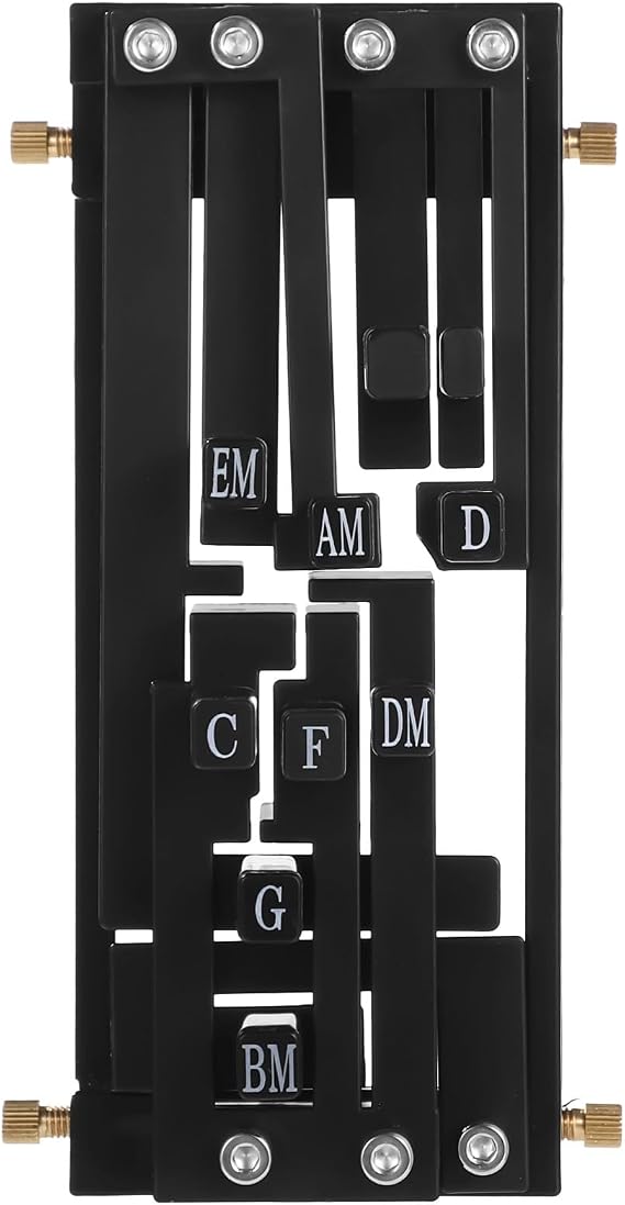 Portable Guitar Chord Presser & Trainer - Beginner's Helper Tool for Acoustic Guitars with Easy Operation & Black ABS Body