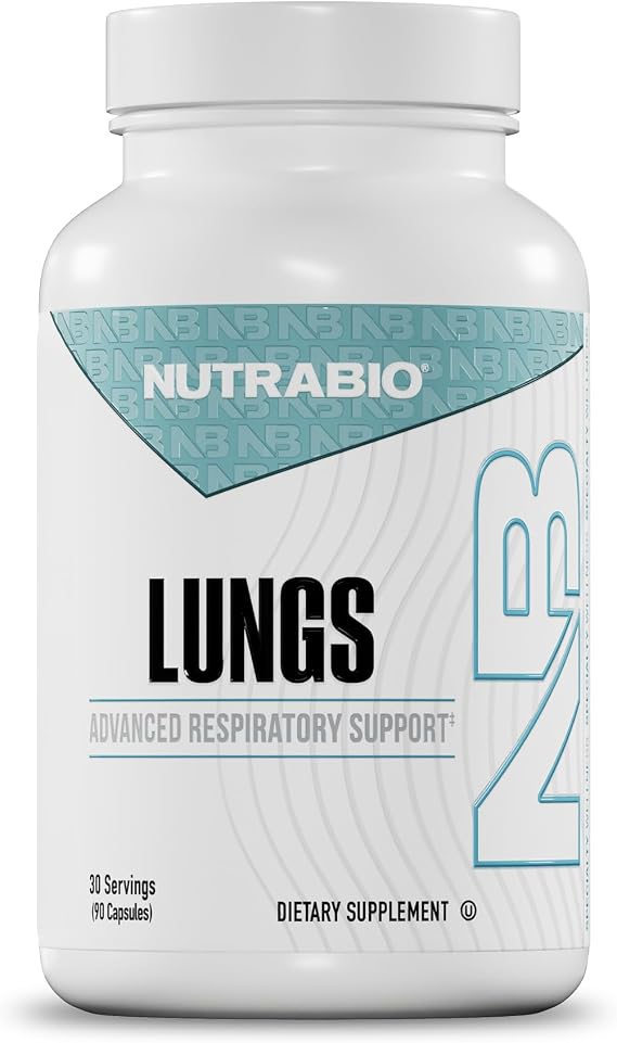 NutraBio Lungs Supplement - Blend of Immuno-LP20 and Natural Extracts to Help Support Respiratory & Immune Health - 90 Capsules