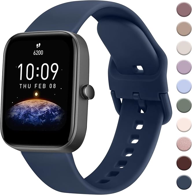 AK Band for Amazfit GTS 4 / GTS 4 Mini / GTS 3 / GTS 2 / GTS 2e / GTS 2 mini / GTS / GTR mini Bands, 20mm Soft Replacement Sport Strap for Amazfit Bip 3 / Bip 3 Pro / Bip U Pro / Bip / Bip Lite / Bip S / Bip S lite / Bip U Smart Watch Women Men