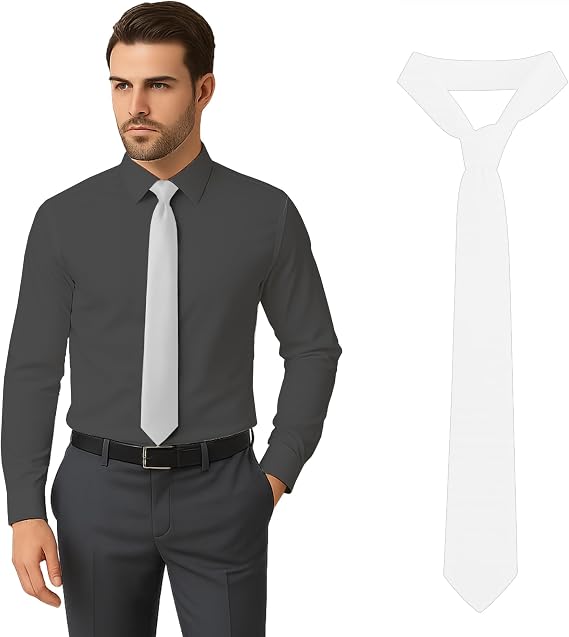 Man of Men Solid Color Ties for Men, Mens Ties, Adjustable Mens Tie, Necktie for Business and Wedding