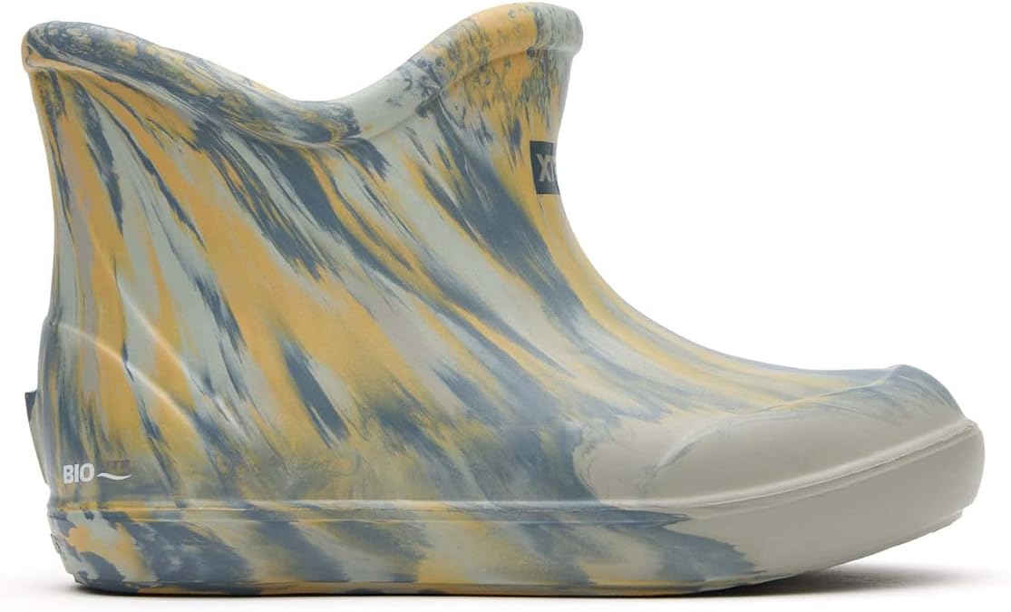 XTRATUF TUFS Big Kids Ankle Deck Boot - Size 7, Sahara Swirl - Lightweight, 100% Waterproof Rubber Footwear for Boys & Girls - Non-Marking, Slip-Resistant Outsole