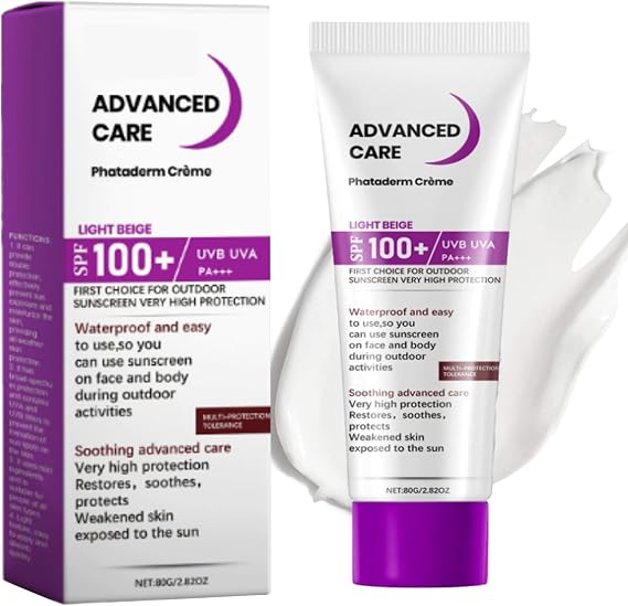 Spf 100+ Sunscreen, Sun Cream For Face & Body, High-Factor Sunblock Waterproof For Women & Girls, Non-Greasy & Lightweight Formula With Soothing Care, Repairs Sun Damage