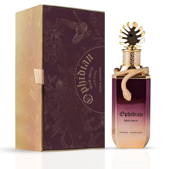 Paris Corner | Ophidian Black Cherry Eau de Parfum Unisex 3.4 Fl Oz | Long Lasting Fruity Woody Perfume with Burning Cherry, Raspberry & Tonka Bean | Sweet & Earthy Scent for Men and Women
