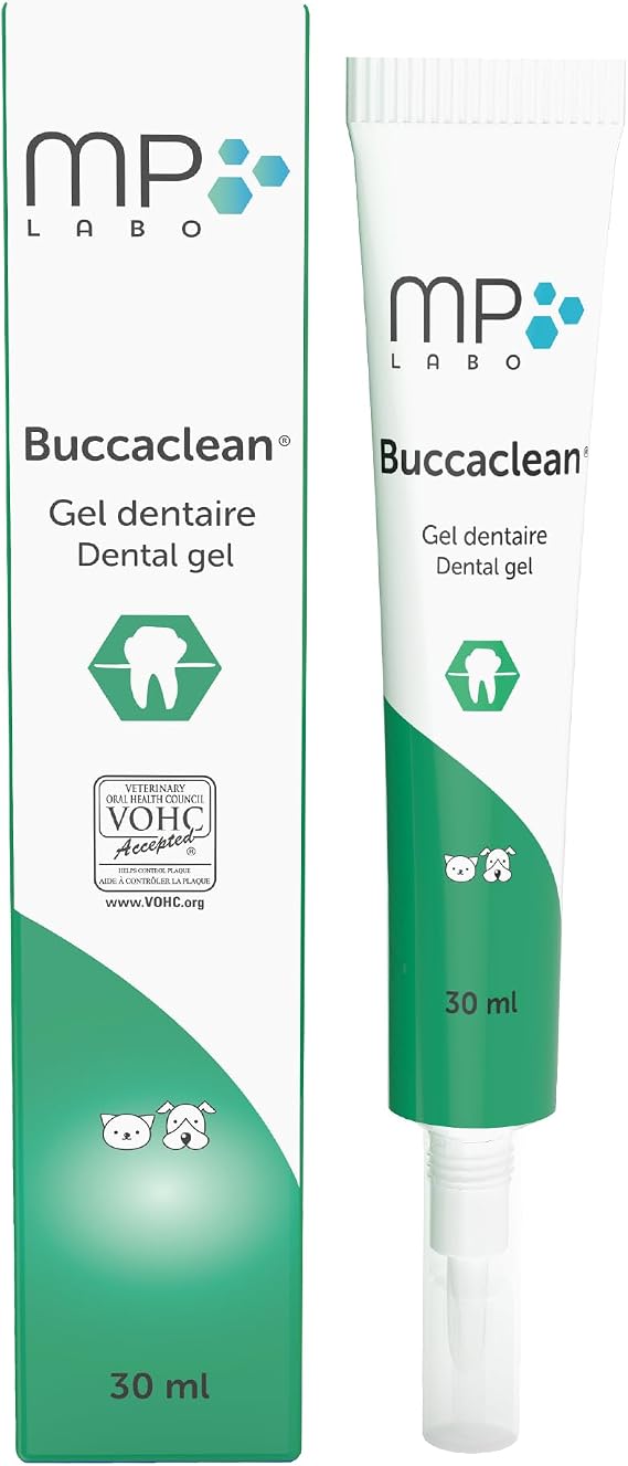 MP Labo Buccaclean® Gel 30 ml - Dental Gel for a Healthy Mouth and Soothed Gums - Dogs and Cats - VOHC® Seal of Acceptance Awarded for Dogs: “Helps Control Plaque”