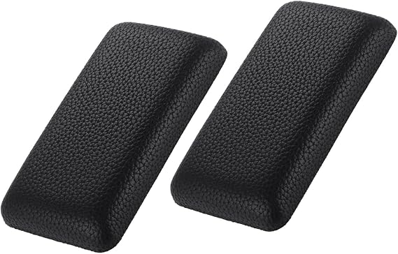 Kisbeibi 2 Pack Car Armrest Cushion, Soft Leather Car Knee Leg Elbow Cushion Pad Removable Universal Car Comfort Accessories For Foot Knee Pain Relief(Black Leather)