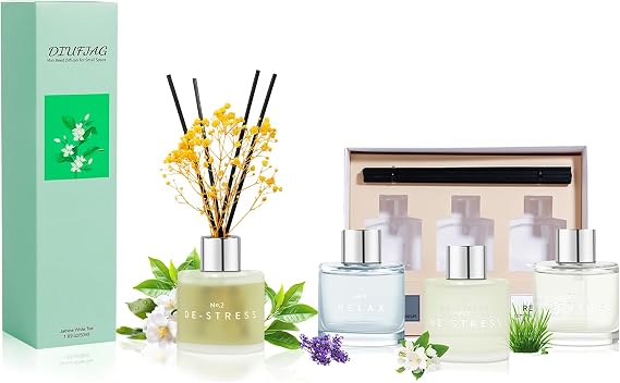 Jasmine White Tea Scent Diffuser and 3 Pack Reed Diffusers