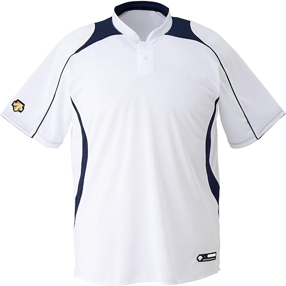 Descente JDB110B Baseball T-Shirt, Short Sleeve Shirt, Junior 2 Button Baseball Shirt