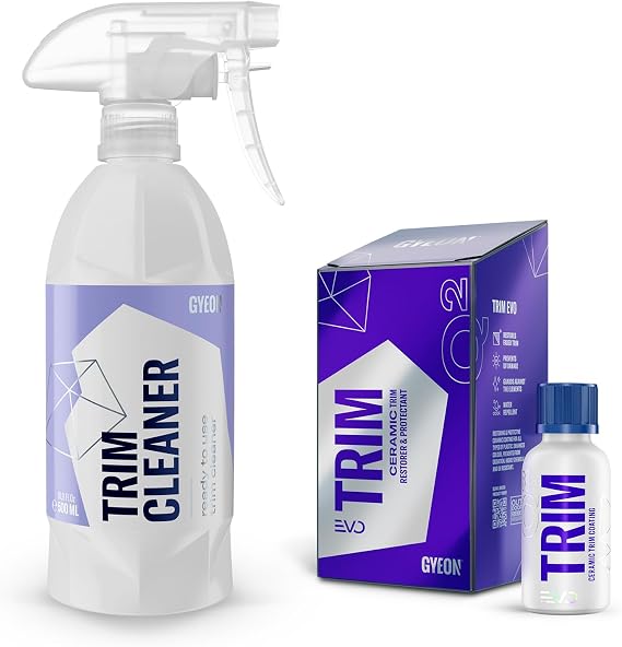 GYEON Trim EVO Ceramic Trim Restorer + TrimCleaner Prep Kit Plastic & Vinyl Restoration System Deep Clean, Restore, and Protect Faded Exterior Trim with Hydrophobic SiO2 UV-Resistant Coating