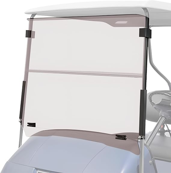 FAHKNS Golf Cart Windshield, For EZGO TXT Medalist 1995-2013 Foldable Golf Windshield Replacement, Impact Resistant Tinted Acrylic Front Windshield For Golf Cart