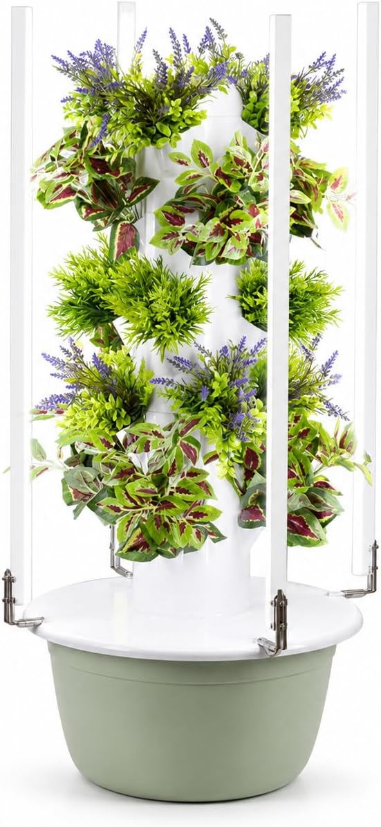 Hydroponics Growing System Tower Garden With LED Light, Indoor Smart Vegetable Garden For Home Plant Growing (9Layer)