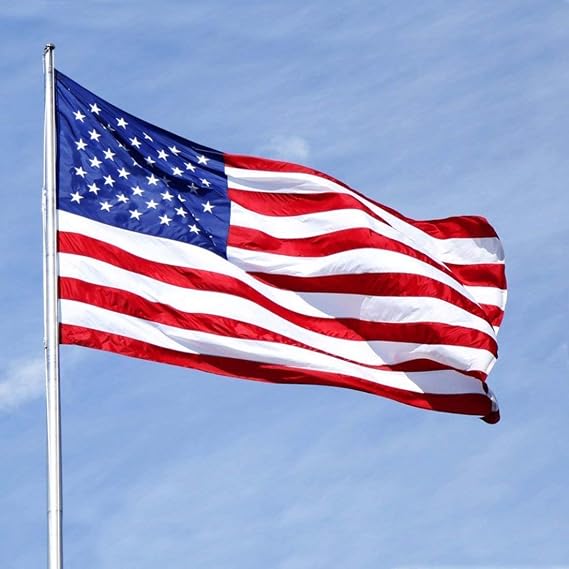 USA Flag, American US 3x5 ft Flags with Embroidered Stars, Double Stitched America Flags Brass Grommets Heavy Duty Nylon for Outdoor Use