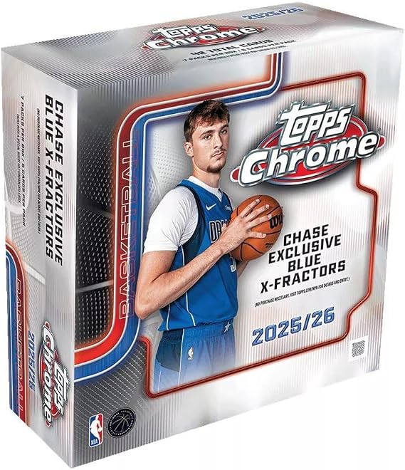 Topps 2025-26 Basketball NBA Chrome Basketball Trading Card Mega Box