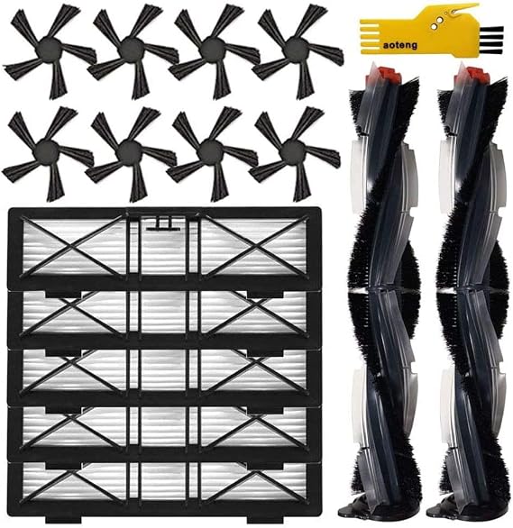 Replacement Parts for Neato Botvac D4 D8 D10 D7 D9 D6 D80 D5 D85 D75 D3 Robot Vacuum Cleaner Accessories Kit 15 Packs 2 Main Brushes, 5 Filters, 8 Side Brushes