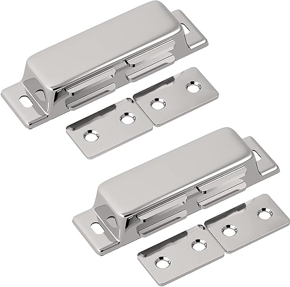 Push to Open Door Catch,Push Open Catch Latch,Magnetic Door Catch, 2pcs Magnetic Catches Latches,Stainless Steel Magnetic Cabinet Door Catch Magnets Heavy Duty Drawer Magnetic Door Latches