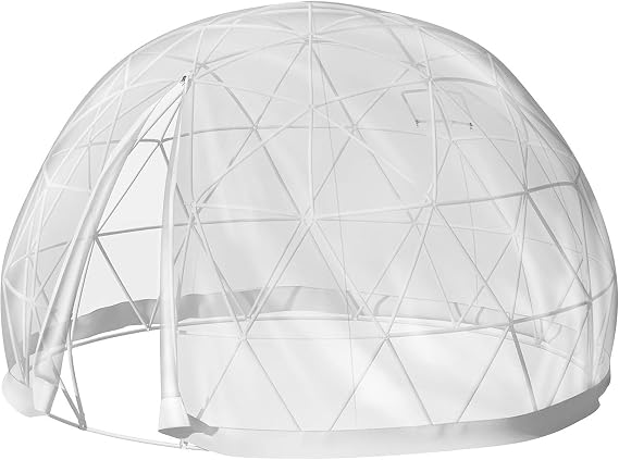 Garden Tent Dome Geodesic Pod Bubble Tent 3.6m/12ft, Garden Greenhouse Dome Tent, Geodesic Dome with PVC Cover, Door and Windows for Outdoor Dining Backyard Camping Stargazing