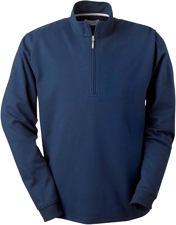Ashworth 4747C Men's Micro Brushed Half-Zip Jacket-Men's Athletic Jackets-XX-Large-Navy