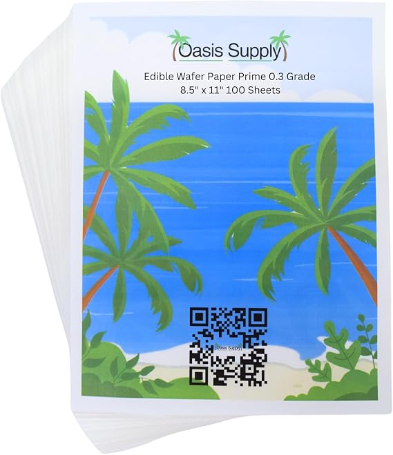 Oasis Supply Edible Wafer Paper 8' x 11' - 100 sheets, plus 25 Edible Wafer Butterflies and Flowers