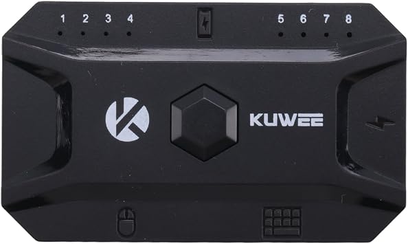 Keyboard Mouse Converter Wired Keyboard&Mouse to Wireless Hub Adapter Support 8 Devices for Tablet,Laptop,Mobile, Black, 500358518