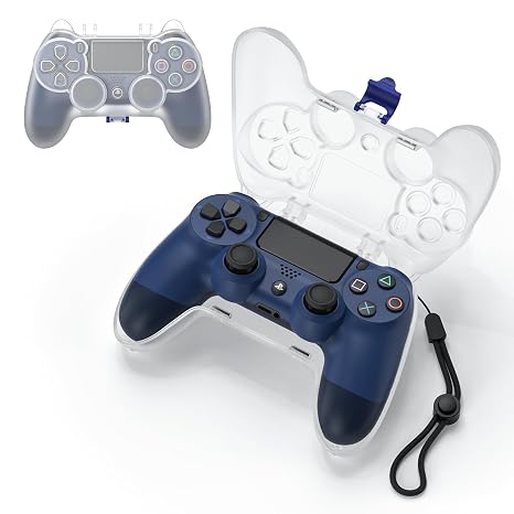 Tiiletzote Protective Travel Case for PS4 Wireless Controller | Hard Shell 1:1 Fit Carrying Case, Joystick Protection, Dust-Resistant, Anti-scratch, Shock-proof, White