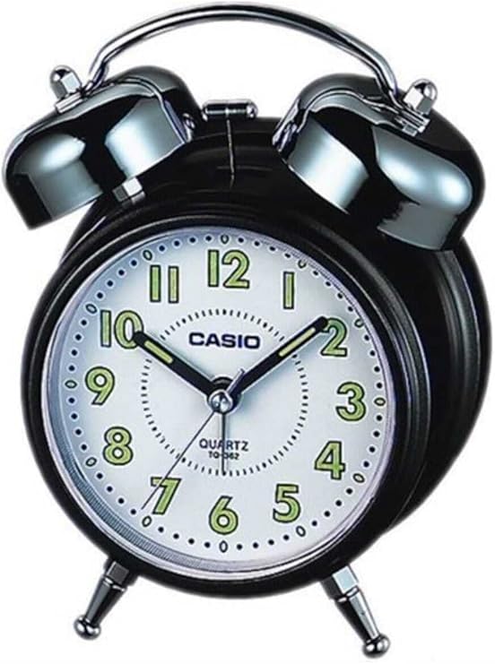 Casio TQ-362-1BDFA Table Clock, Black, Standard