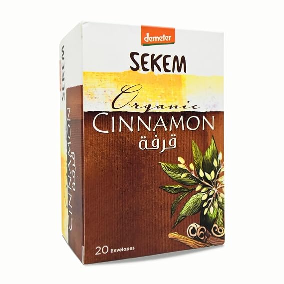 Sekem Cinnamon Demeter Pure Premium Natural Herbal Herbs Egyptian Oriental Herb Arab Egypt Original Fresh No Additives No Gmo Kosher Halal (1 Pack = 20 Bags)