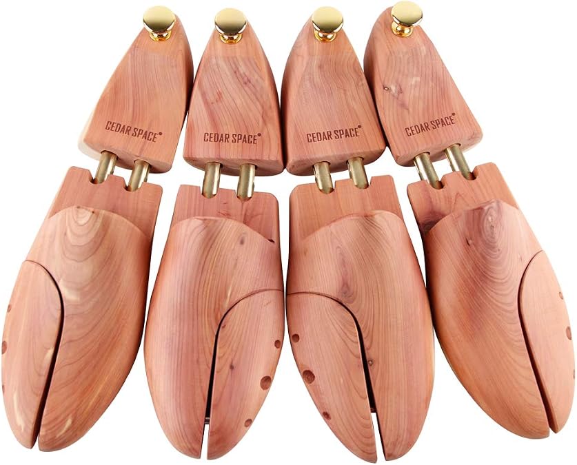 Cedar Space Cedar Shoe Trees for Men,1-2 Pairs Wooden Shoe Stretcher Tree, Natural Cedar Wood Shoe Trees Widener & Shaper