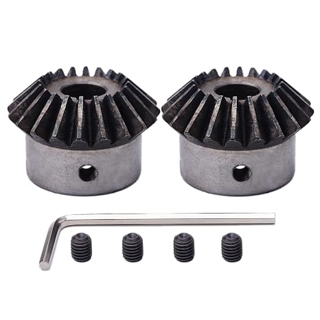 2Pcs Bevel Gear Tapered Bevel Pinion Gear Bevel Gears 2 Module 20 Teeth for Hardware Mechanical Rotation (20T 12mm Hole)