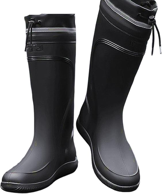 Rain Boots Men Waterproof Knee High with Rubber for Yard Farm Outdoor Snow