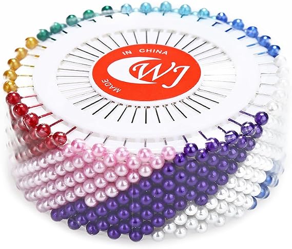 DECORA 480 Pieces Multicolor Sewing Pins Straight Quilting Pearl Head Pins for Christmas and Other Crafts Making