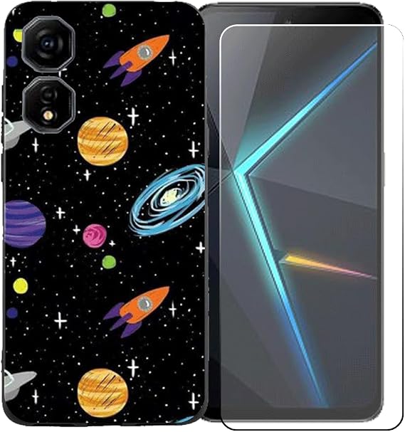 TPU Cover for Nubia Neo 2 5G + HD Tempered Glass, Silicone Shell Bumper Protective Back Case - 9 Hardness Anti-Scratch Screen Protector for Nubia Neo 2 5G - BST1