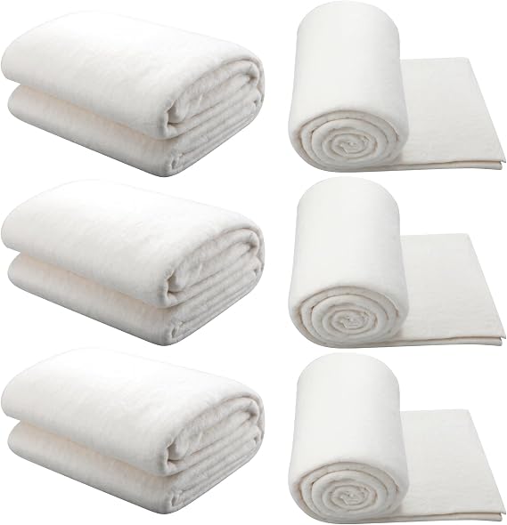 Peryiter 6 Pcs Natural Cotton Quilt Batting Bulk 40 x 40 Inch Heat Resistant Quilt Batting White Warm Quilting Lightweight Lining for Potholders Arts Quilting Fabric Sewing Wearable Place Mat Crafts