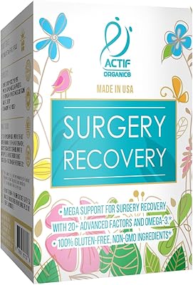 ACTIF Surgery Recovery Supplement with 20 Advanced Factors and Omega-3 Non GMO, Made in USA, 90 Count Double Chlorella Factor  Zinc