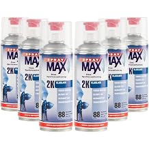Graff-City 6 x Spray Max 2K Clear Coat Satin - 6 Pack 400ml Can Bundle
