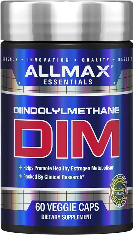 ALLMAX DIM Capsules, 100 mg, 60 Count, 30 Servings | Supports Hormonal Balance, Promotes Health Estrogen Metabolism, 200mg DIM, Cruciferous Vegetable Derived