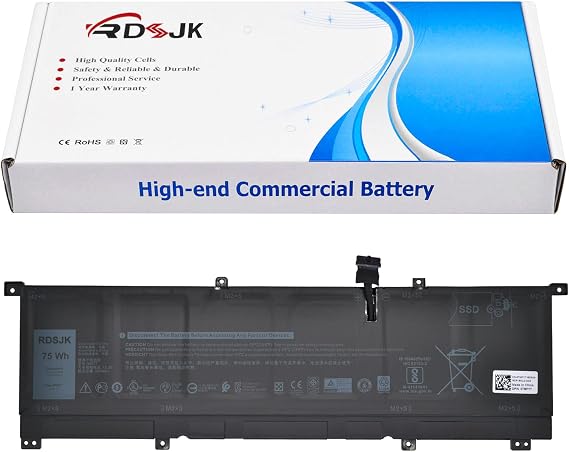 8N0T7 08N0T7 Laptop Battery for Dell XPS 15 9575 Precision 5530 2-in-1 9575 2-in-1 D1605TS D1805TS D2605TS D2601TS D2805TS D2801TS i5-8305G i7-8705G Series 8NOT7 0TMFYT TMFYT D69V4 451-BCJQ 11.4V 75Wh