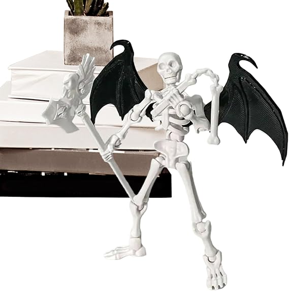 Action Figure Skeleton Movable - Flexible Figure Sensory Toy,Articulated Model for Collectors Halloween Creative Play Nightstand Coffee Table Bookcase Window Sill Bookshelf
