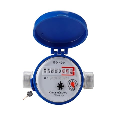 Flow Meter Smart Water Meter Mechanical Rotary Wing E-Type Digital Display Pointer Counter Cold Water Meter Measuring Tools High Stability and Convenient Operation