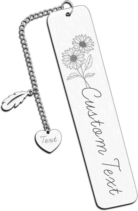 Personalized Custom Birthday Gifts for Women Birth Flower Bookmarks for Women Daughter Stepdaughter Female Friends BFF Besties Birthday Gifts for Teen Girls Valentines Sweetest Day Gifts for Women