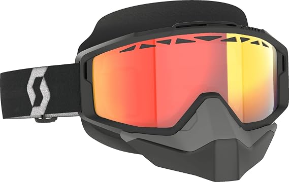 SCOTT Split OTG Light Sensitive Adult Snow Goggles - Black/White-Dual Pane-Red Chrome/One Size