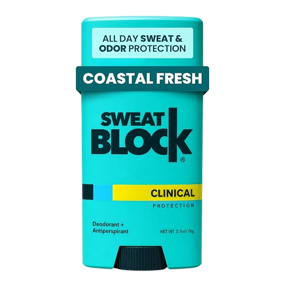 SweatBlock Clinical Strength Deodorant Antiperspirant, Coastal Fresh 1-Pack