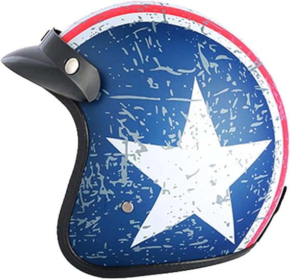 GJH 3/4 Open Face Motorcycle Helmets Collection - Vintage and Modern Designs DOT Approved for Men and Women Ideal for Bobber Scooter ATV Cruiser(M/L/XL)