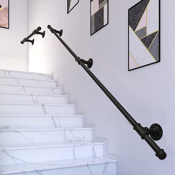 Modern Stairs Handrail Banister - Complete Kit | Wall-Mounted Staircase Banister Hand Rails for Indoor and Outdoor | Corridor Safty Support Rod 30-600cm (Size : 8.2ft/2500mm)