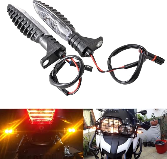 TUINCYN Motorcycle Turn Signal Light Front LED Blinkers Indicators Compatible With BMW F650GS F700GS F800G F800R F800S F800ST HP2 Sport K1200R K1300R R1200GS R1200R G310GS G310R Amber(2 Pack)