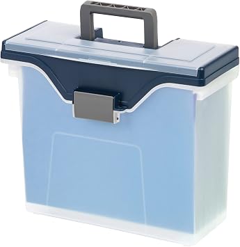 Office Depot Small Mobile File Box, Letter Size, Clear/Blue, 111092
